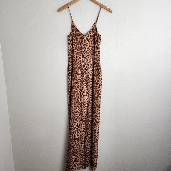 NWT L'Agence V-Neck Leopard Animal Print One-Piece Jumpsuit (Small) - Picture 8 of 11